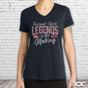 Fairport Cheer Bling Ladies V-Neck T-Shirt