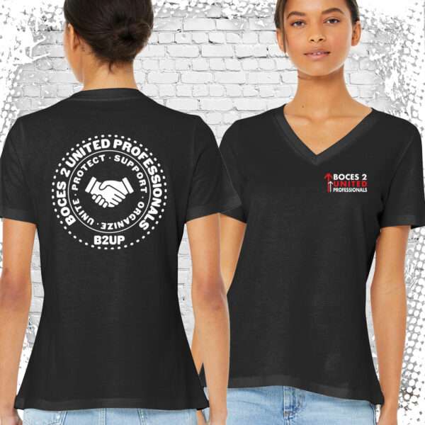 Boces 2 Women’s Relaxed Jersey Short Sleeve V-Neck Tee with Left Chest Logo