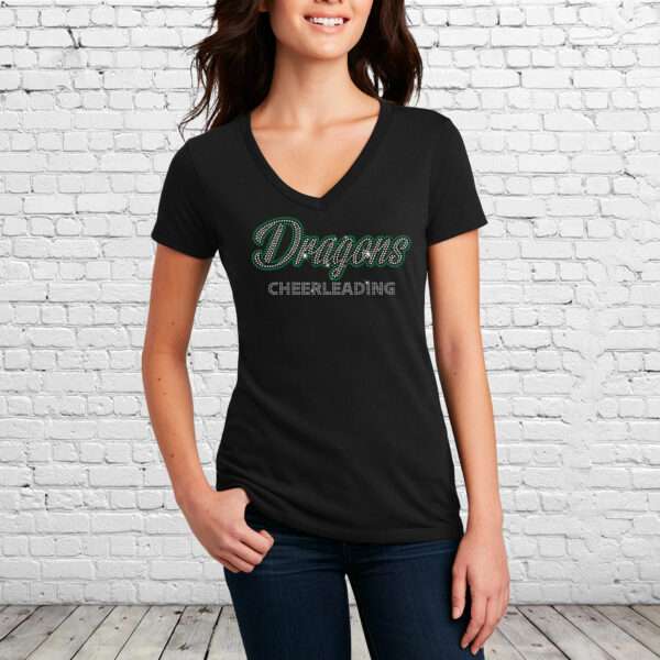 Pembroke Dragons Cheer Ladies V-Neck Tee
