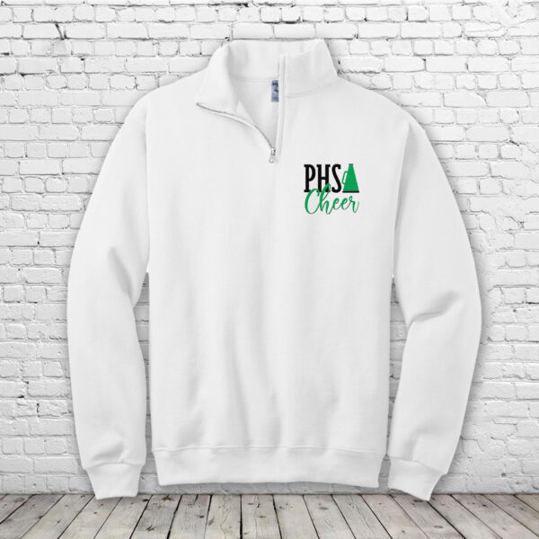 Pembroke HS Cheer White 1/4 Zip Cadet Collar Sweatshirt