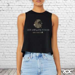 Lion and Lamb Bling Cropped Racerback Tank