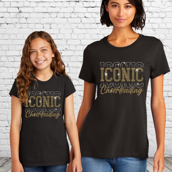 Iconic Cheerleading Bling Girls/Ladies Tee