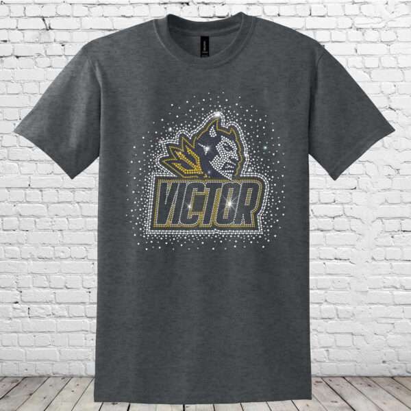 Victor Cheer Tee-Dark Gray