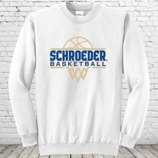 Schroeder Basketball White Crewneck
