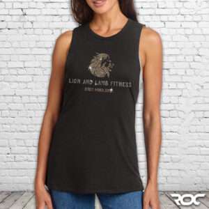 Lion and Lamb Bling Women’s Perfect Tri® Muscle Tank - Black