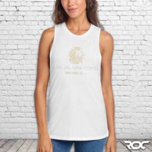 Lion and Lamb Bling Women’s Perfect Tri® Muscle Tank - White