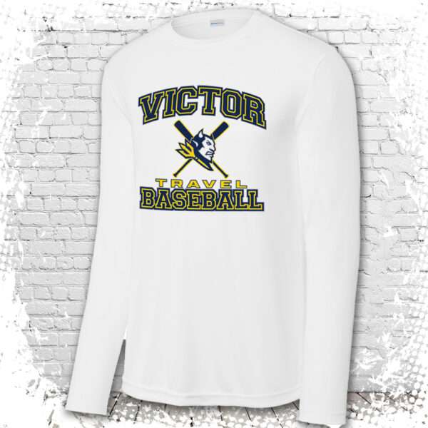 Victor Travel Baseball Performance Long Sleeve Tee-White