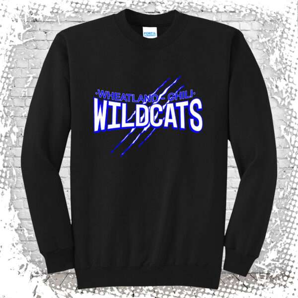 Wheatland Chili Wildcats Black Crewneck Sweatshirt