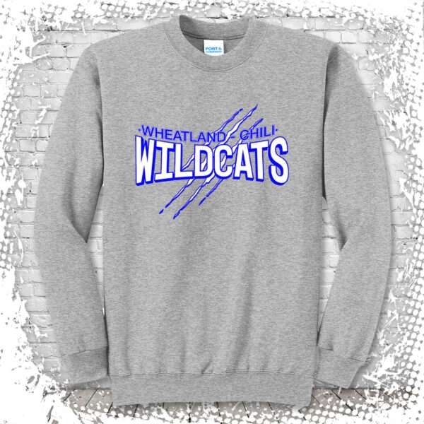 Wheatland Chili Wildcats Grey Crewneck Sweatshirt