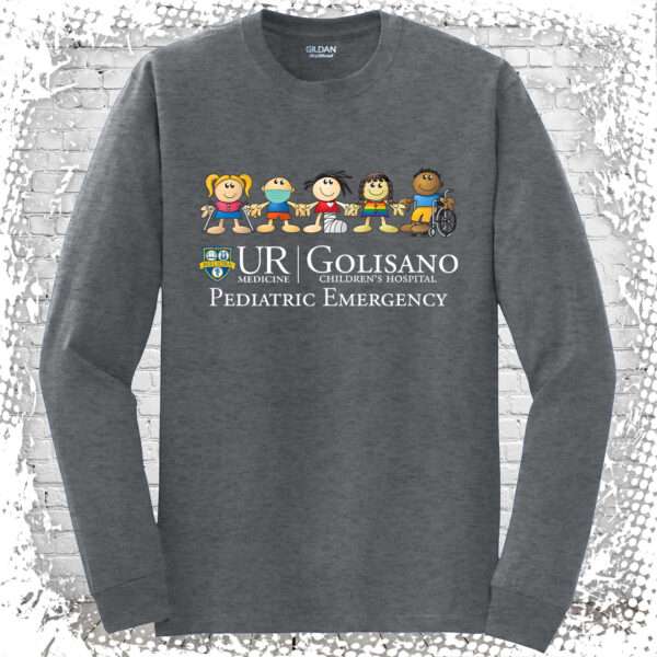 Golisano Pediatric Emergency Dark Heather Long Sleeve Tee