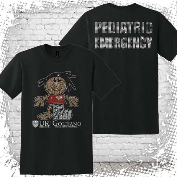 Golisano Pediatric Emergency Bling Black Tee