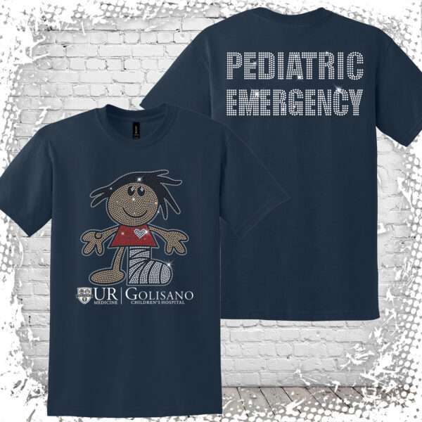 Golisano Pediatric Emergency Bling Navy Tee