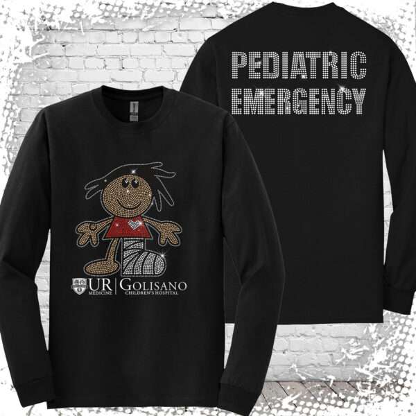 Golisano Pediatric Emergency Bling Black Long Sleeve Tee