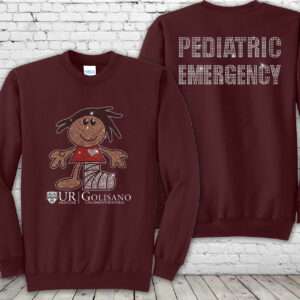 Golisano Pediatric Emergency Bling Maroon Crewneck Sweatshirt
