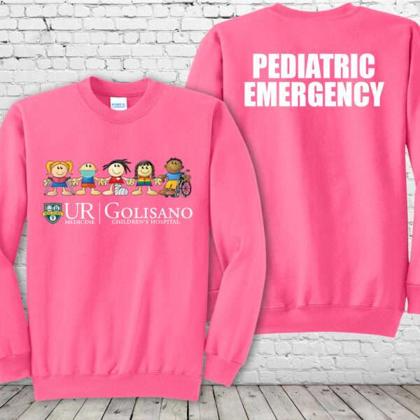 Golisano Pediatric Emergency Neon Pink Crewneck Sweatshirt