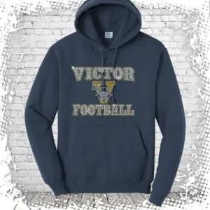 Victor Jr. Blue Devils Football Bling Pullover Hoodie