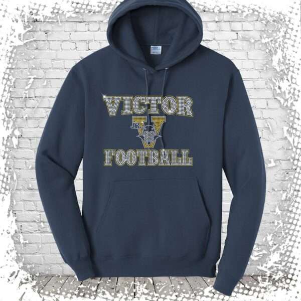 Victor Jr. Blue Devils Football Bling Pullover Hoodie