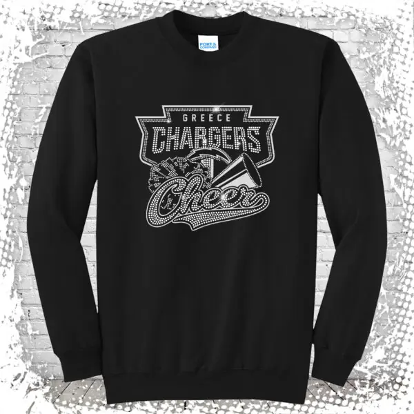 Greece Chargers Cheer Bling Crewneck Sweatshirt