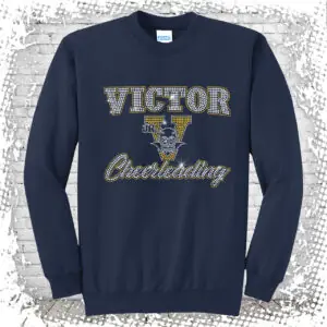 Victor Jr. Blue Devils Cheerleading Bling Crewneck