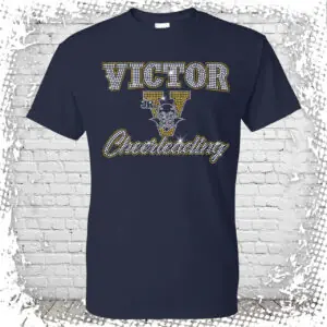 Victor Jr. Blue Devils Cheerleading Bling T-Shirt