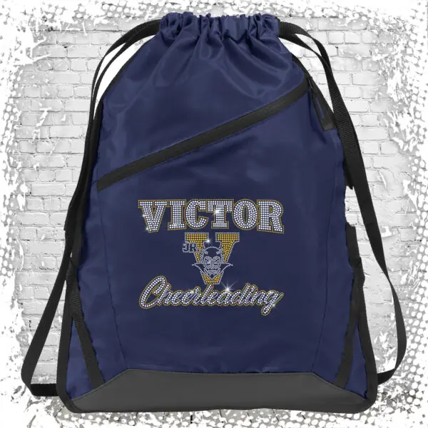 Victor Jr. Blue Devils Cheerleading Bling Cinch Bag