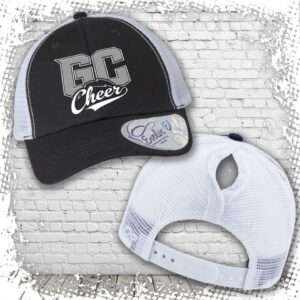 Greece Chargers Cheer Black/White Ladies Cap with Ponytail Hole