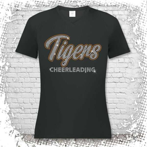 Akron Cheer Bling Girls/Ladies V-Neck