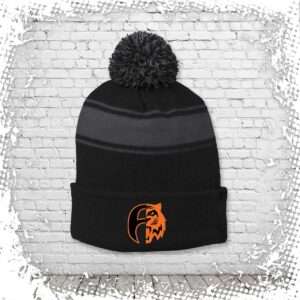 Akron Football Striped Pom Beanie