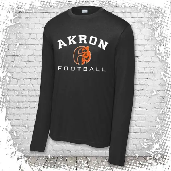 Akron Football Performance Long Sleeve Tee