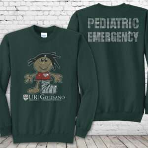 Golisano Pediatric Emergency Bling Dark Green Crewneck Sweatshirt
