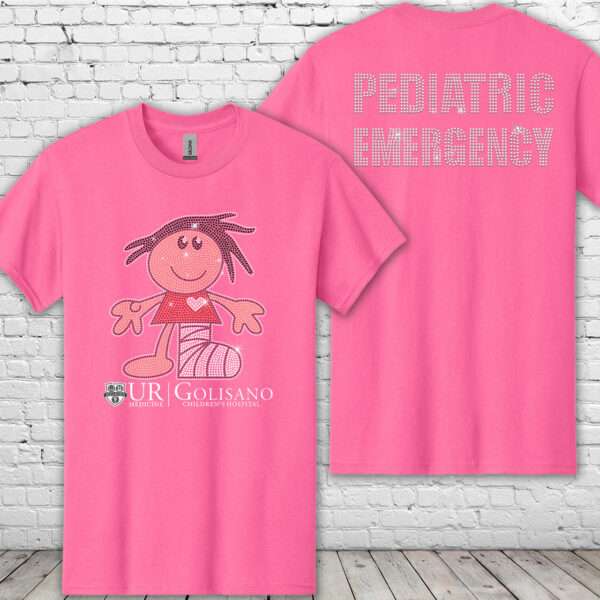 Golisano Pediatric Emergency Bling Safety Pink Tee
