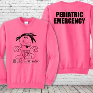 Golisano Pediatric Emergency Sandy Neon Pink Crewneck Sweatshirt