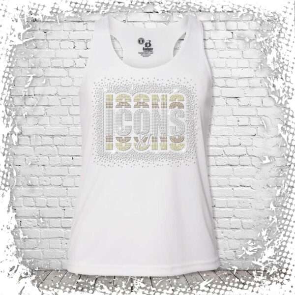 New York Icons XI Bling Girls/Ladies Tank - White