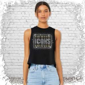 New York Icons XI Bling Crop Tank - Black