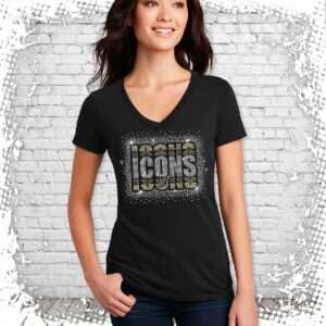 New York Icons XI Bling Ladies V-Neck - Black