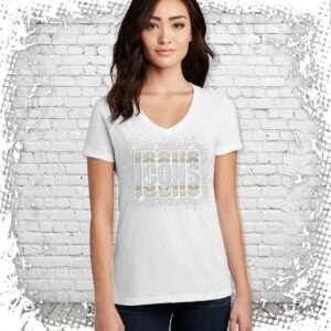 New York Icons XI Bling Ladies V-Neck - White