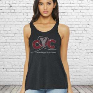 Canandaigua Youth Cheer Dark Grey Heather Bling Flowy Tank Top