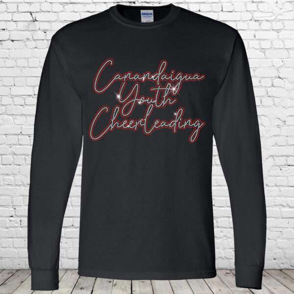 Canandaigua "Cursive Bling" Black Long Sleeve Tee