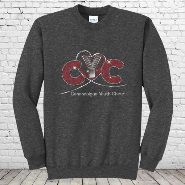 Canandaigua "CYC" Dark Heather Bling Crewneck Sweatshirt