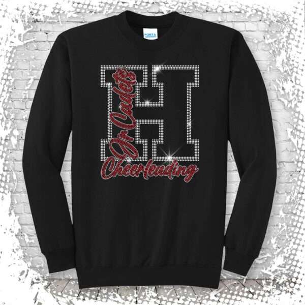 Hilton Jr. Cadets Cheer Bling Crewneck