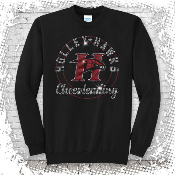 Holley Hawks Cheer Bling Crewneck