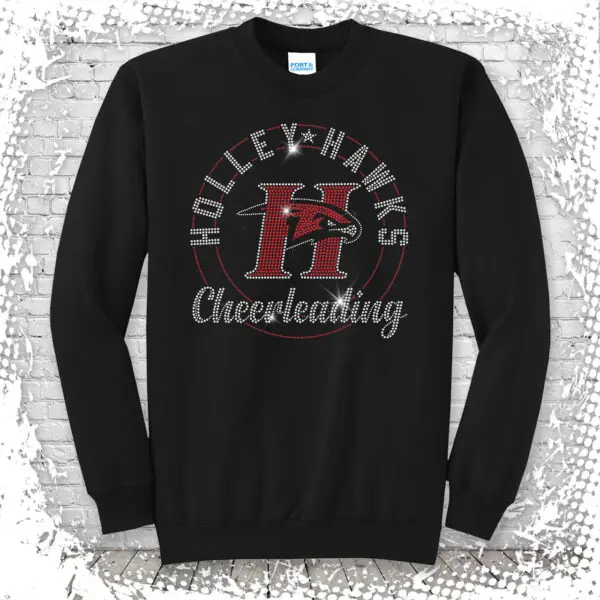 Holley Hawks Cheer Bling Crewneck