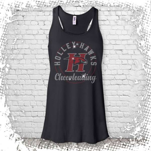 Holley Hawks Cheer Bling Girls/Ladies Flowy Tank