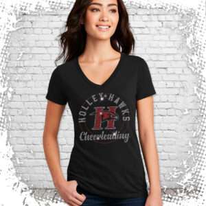 Holley Hawks Cheer Bling Ladies V-Neck