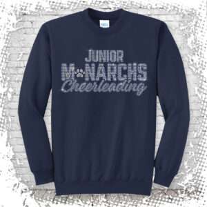 Junior Monarchs Cheer Bling Navy Crewneck
