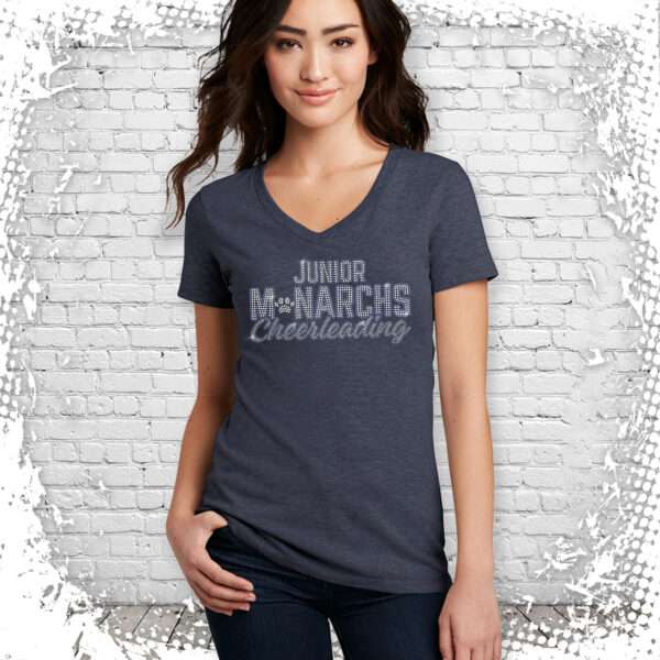 Junior Monarchs Cheer Bling Ladies V-Neck