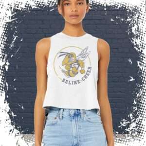 Saline Cheer Bling Crop Tank Top