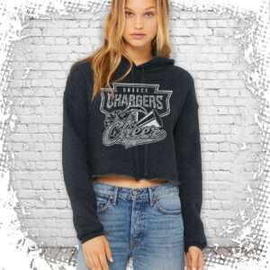 Greece Chargers Cheer Bling Gray Crop Pullover Hoodie