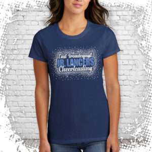 Irondequoit Jr. Lancers Cheer Bling Ladies T-Shirt
