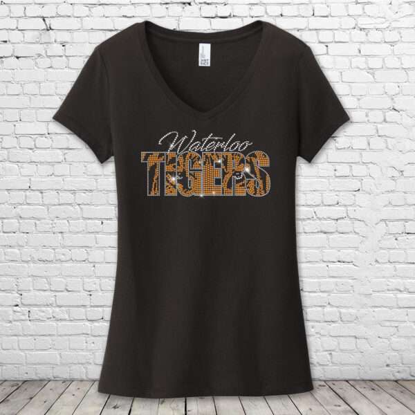 Waterloo Tigers Bling Ladies V-Neck